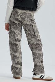 Pantalón niña Cargo Gris con estampado único