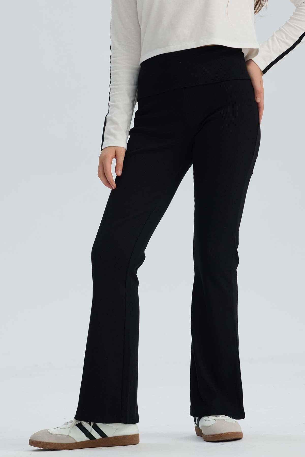 Calza Niña Pretina Doble Negro