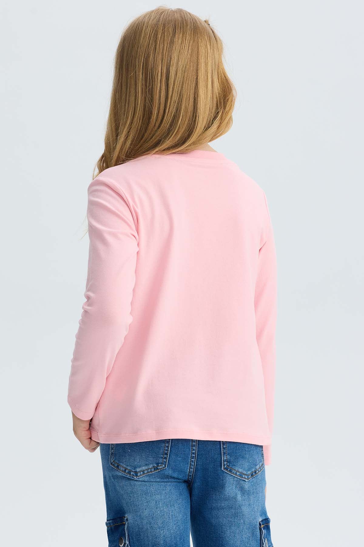 Polera Niña Lentejuelas Rosado
