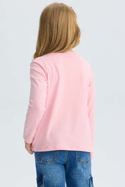 Polera Niña Lentejuelas Rosado