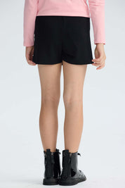 Falda Niña Tipo Short Tableada Negro