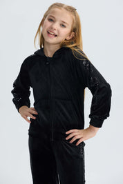 Polerón Niña Plush Negro