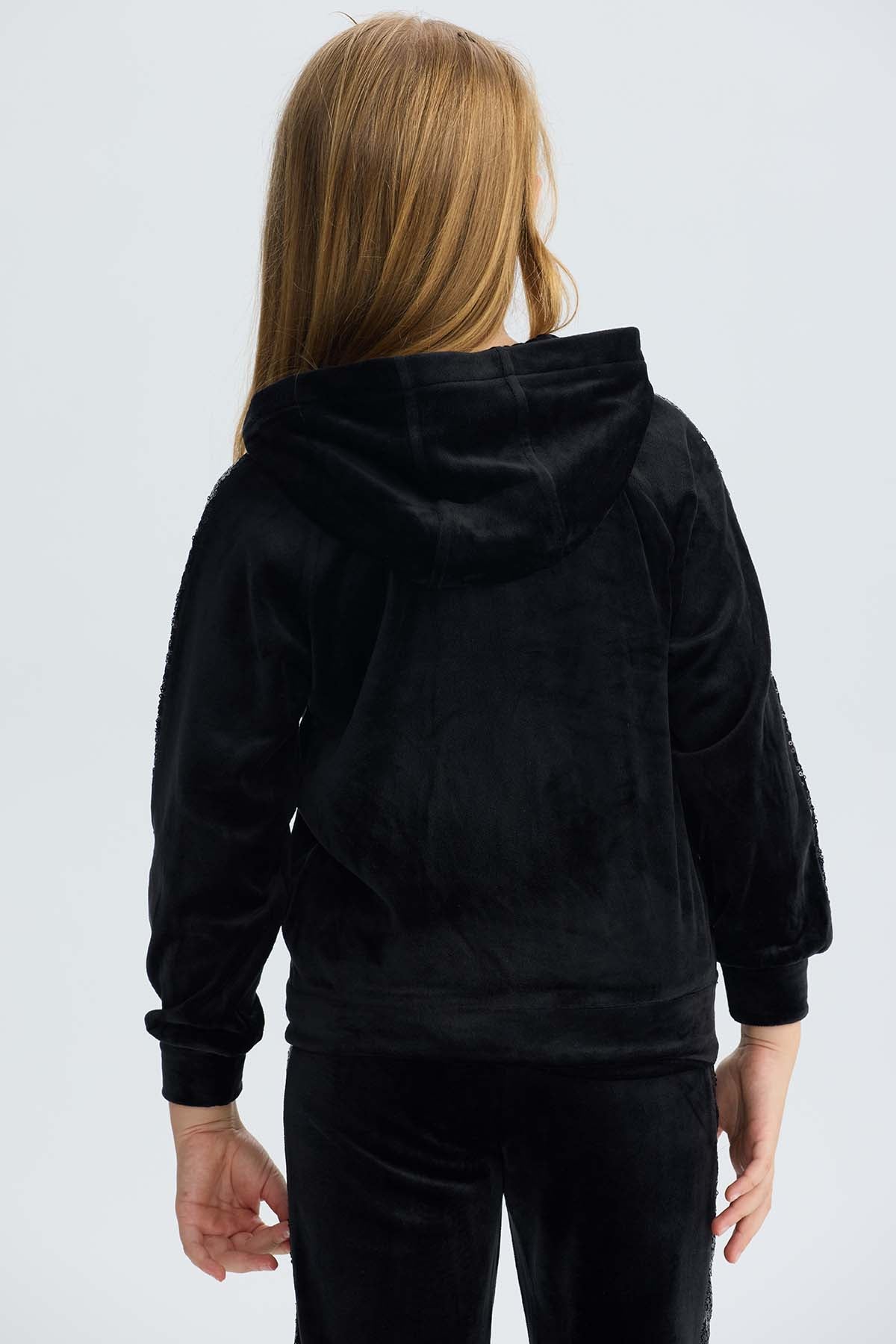 Polerón Niña Plush Negro