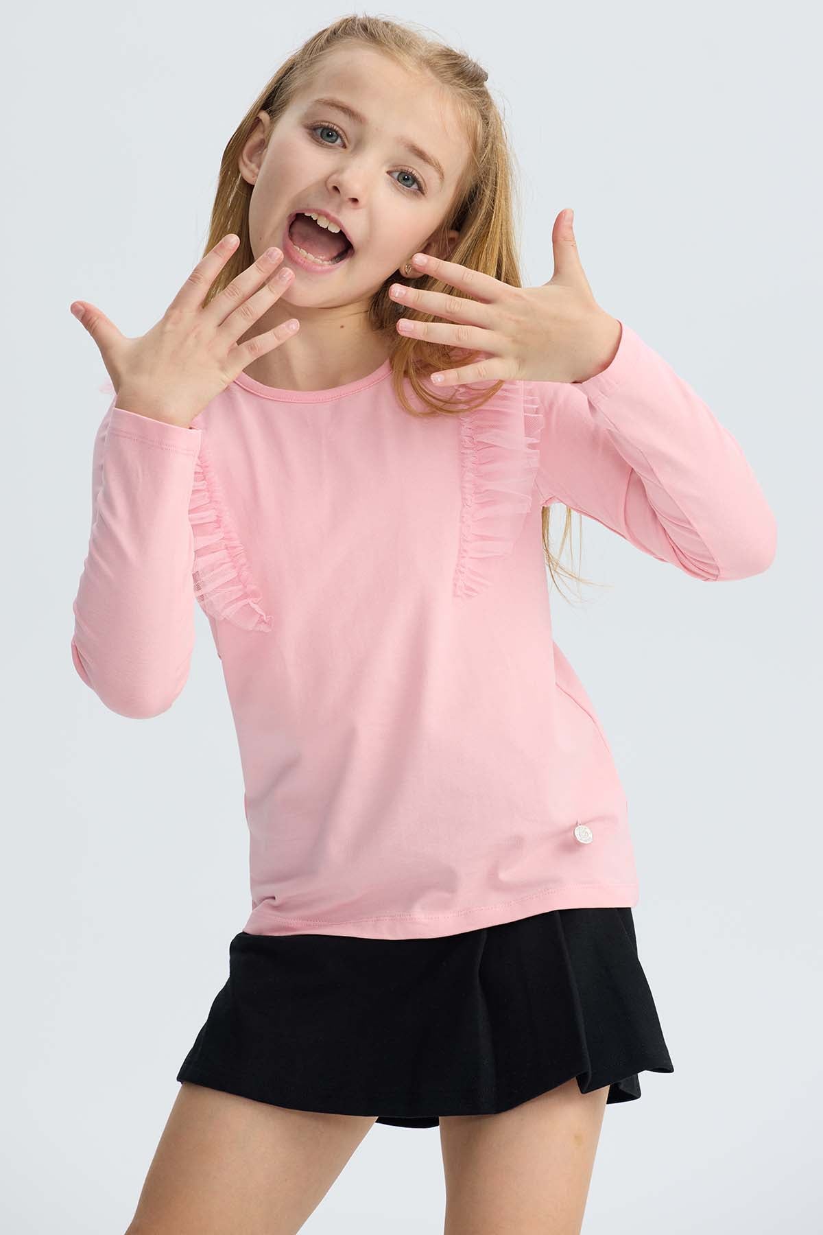 Polera Niña Tul Rosado