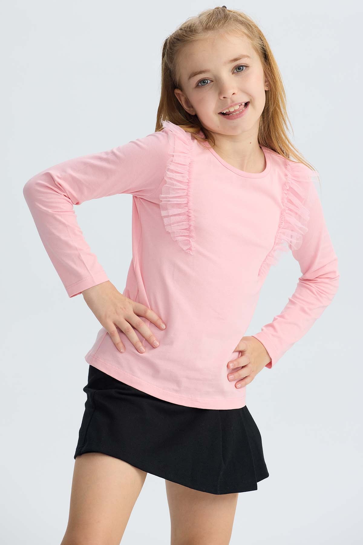 Polera Niña Tul Rosado