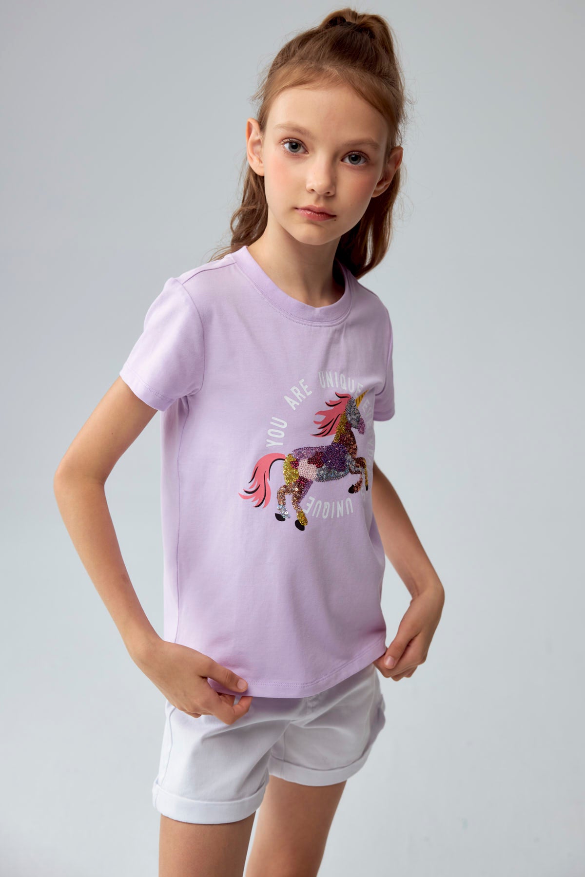 Polera Niña Textura Lila