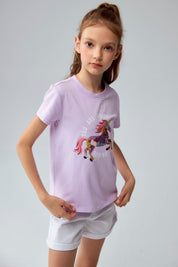 Polera Niña Textura Lila