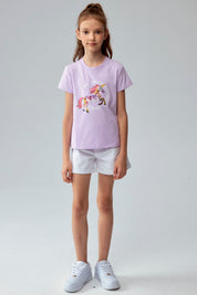 Polera Niña Textura Lila