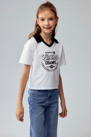 Polera Niña College Teen Blanco