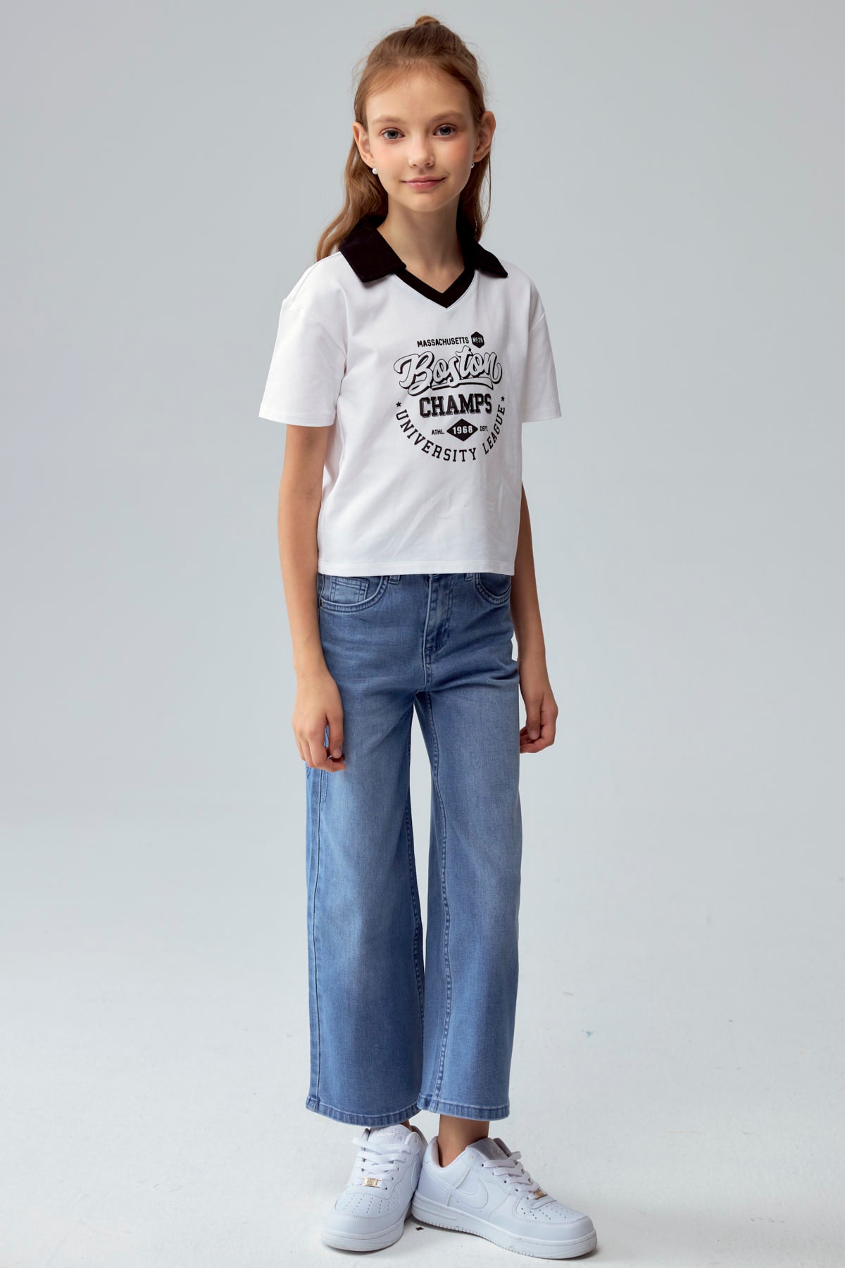 Polera Niña College Teen Blanco