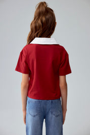 Polera Niña College Teen Rojo Oscuro