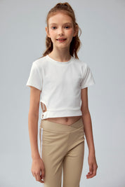 Polera Niña Argolla Costado Crudo