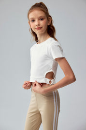 Polera Niña Argolla Costado Crudo