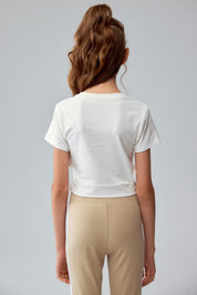 Polera Niña Argolla Costado Crudo