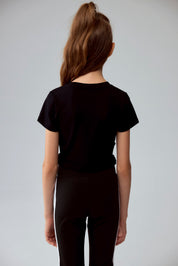 Polera Niña Argolla Costado Negro