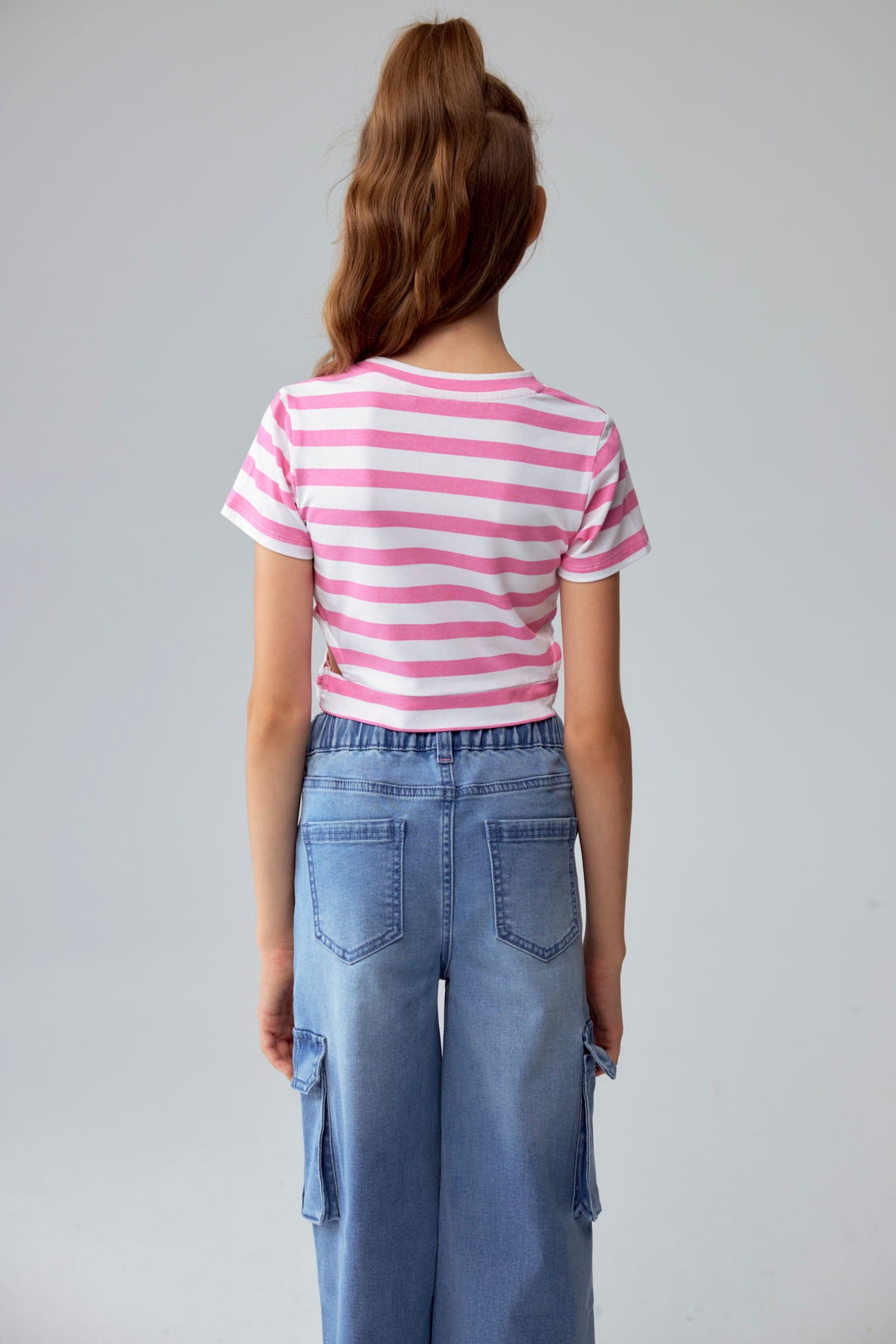 Polera Niña Argolla Costado Rosado