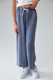 Jeans Niña Wide Leg Lyocell Azul