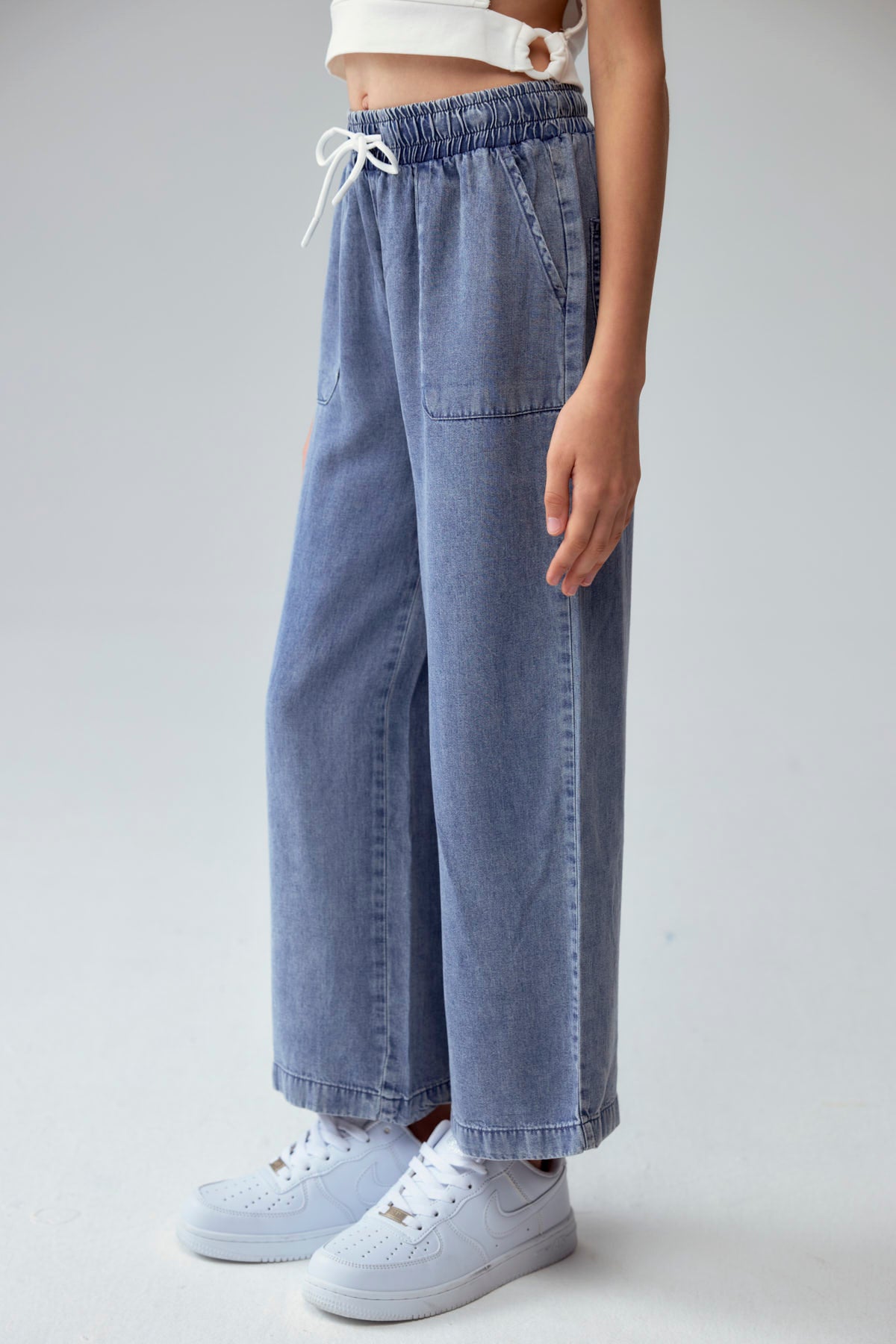 Jeans Niña Wide Leg Lyocell Azul
