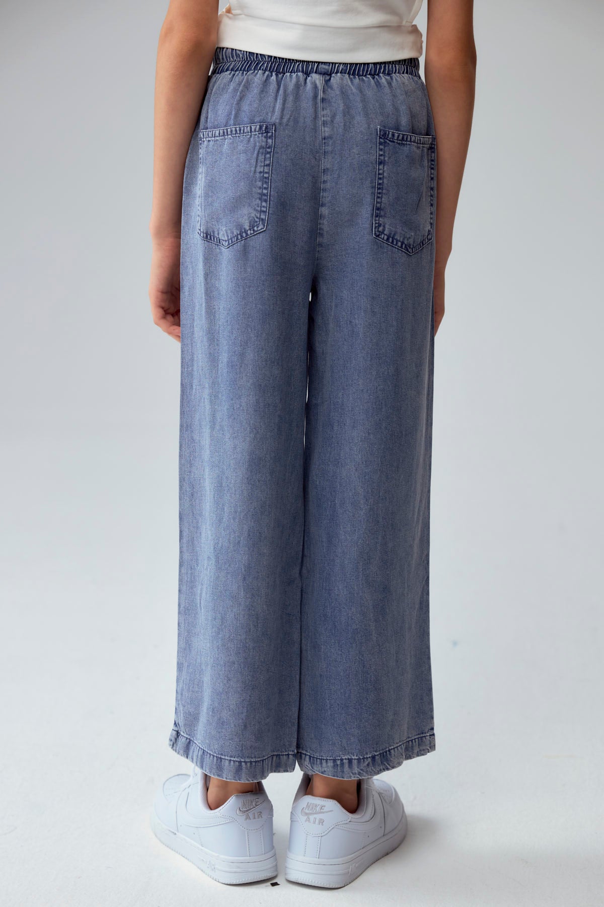 Jeans Niña Wide Leg Lyocell Azul