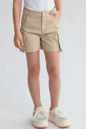 Short Niña Cargo Beige