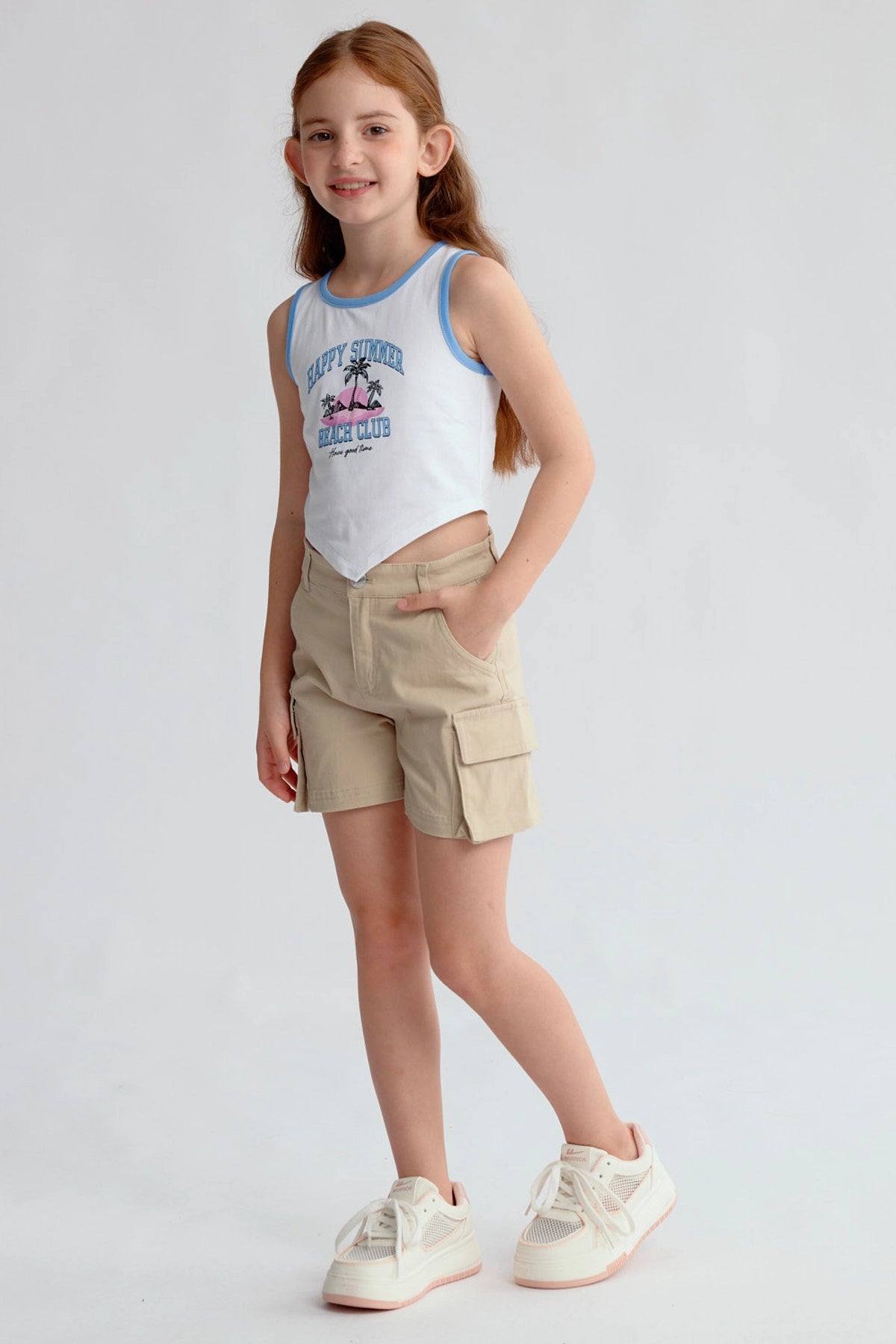 Short Niña Cargo Beige