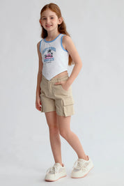 Short Niña Cargo Beige