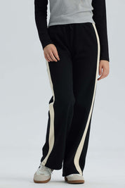 Pantalón Buzo Niña Recto Raya Costado Negro