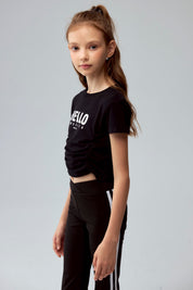 Polera Niña Con Cierre Negro