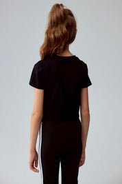 Polera Niña Con Cierre Negro