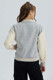 Chaqueta Niña Bomber Gris Melange