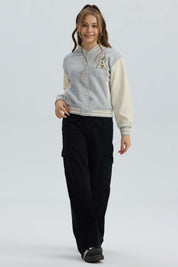 Chaqueta Niña Bomber Gris Melange