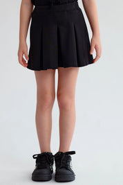 Falda Niña Short Tableada Negro