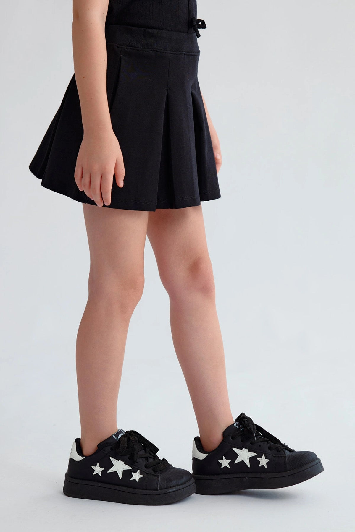 Falda Niña Short Tableada Negro