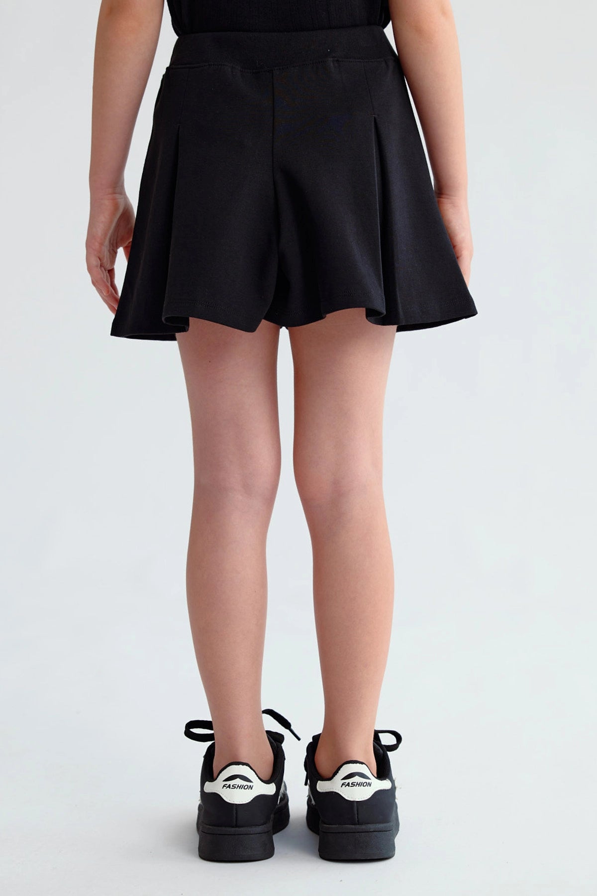 Falda Niña Short Tableada Negro