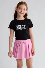 Polera Niña Aplicación Negro