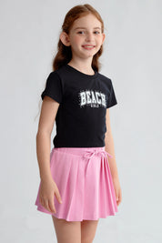 Polera Niña Aplicación Negro