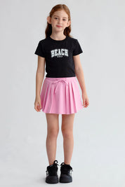 Polera Niña Aplicación Negro