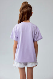 Polera Niña Con Glitter Lila