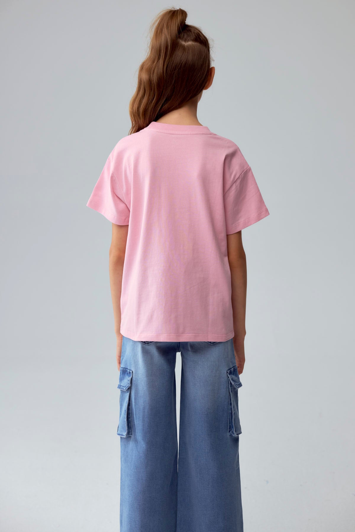 Polera Niña Con Glitter Rosado
