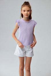 Polera Niña Panal Lila