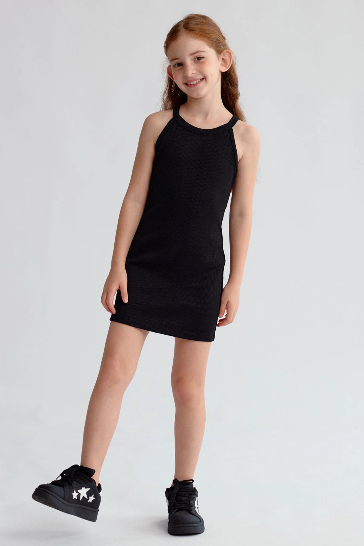 Vestido Niña Rib Negro