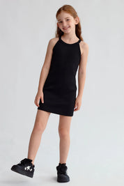 Vestido Niña Rib Negro
