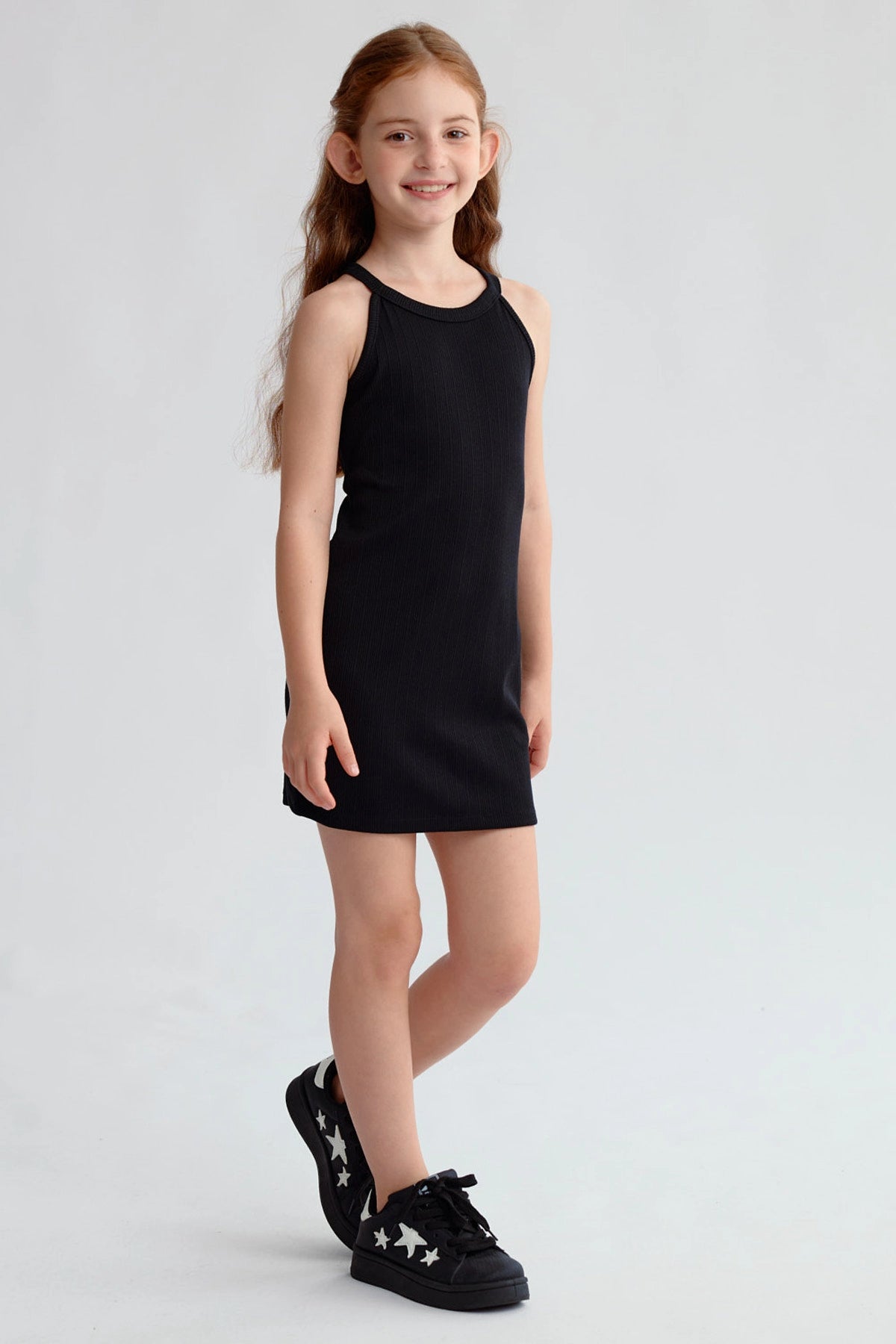 Vestido Niña Rib Negro