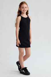 Vestido Niña Rib Negro