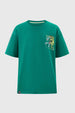 Polera Niño Oversize Estampado Verde