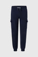 Pantalón Buzo Niño Cargo Jogger Azul