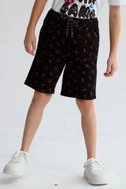Bermuda Niño Gabardina Básica Negro