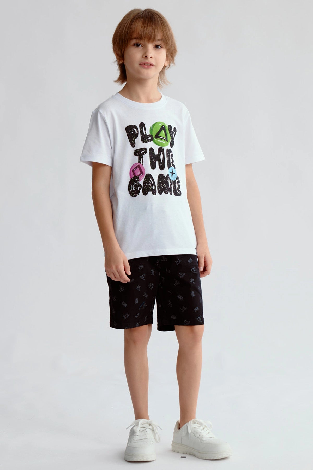 Bermuda Niño Gabardina Básica Negro
