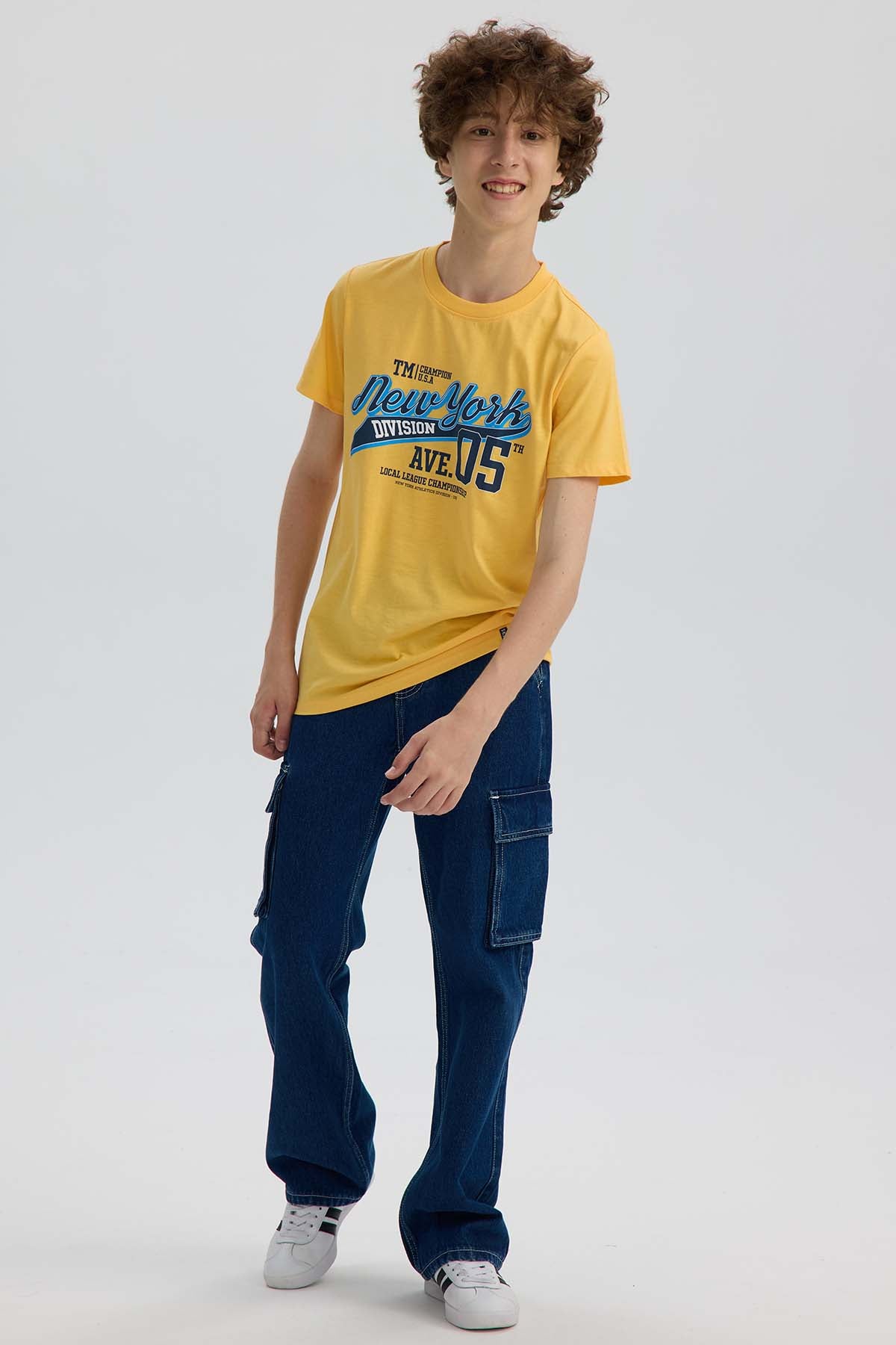 Polera Niño Básica Estampada Amarillo