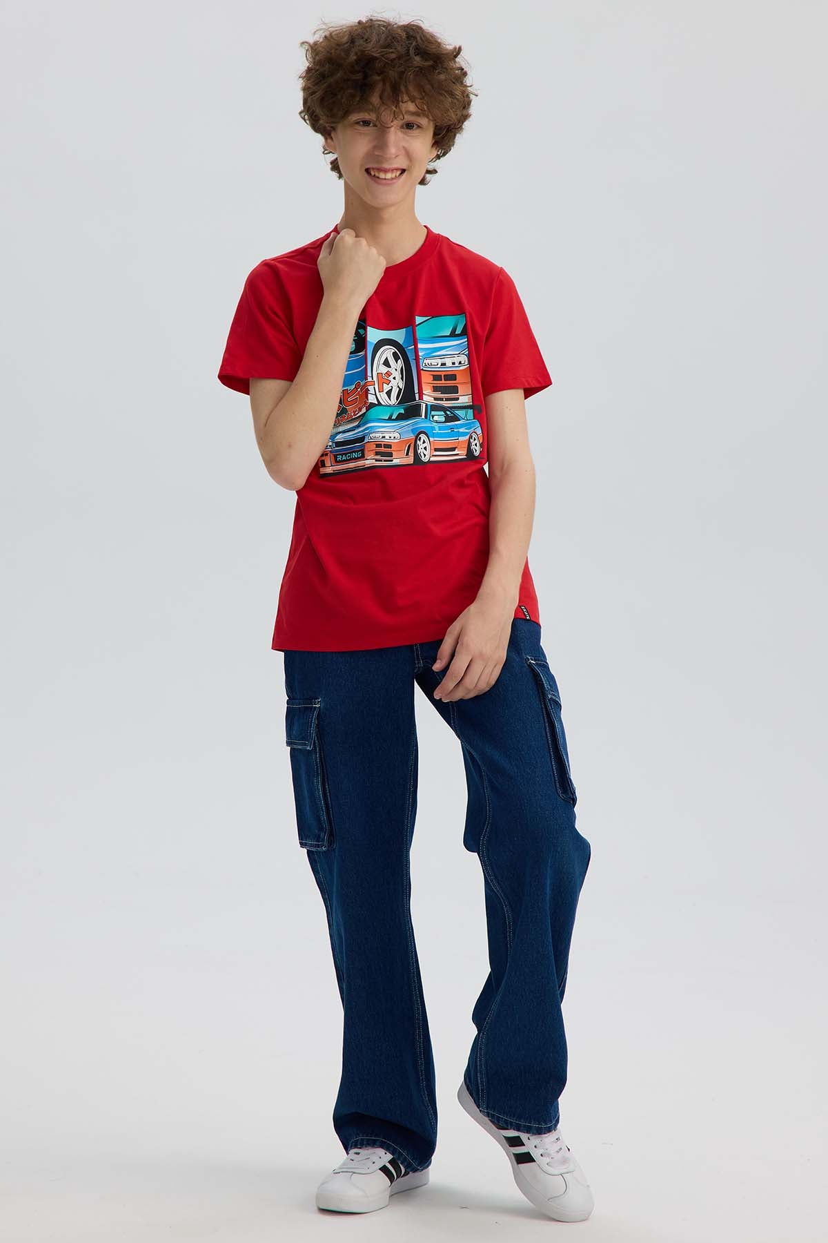 Polera Niño Básica Estampada Rojo